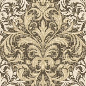 Rich Floral Damask Ocher (revisited)