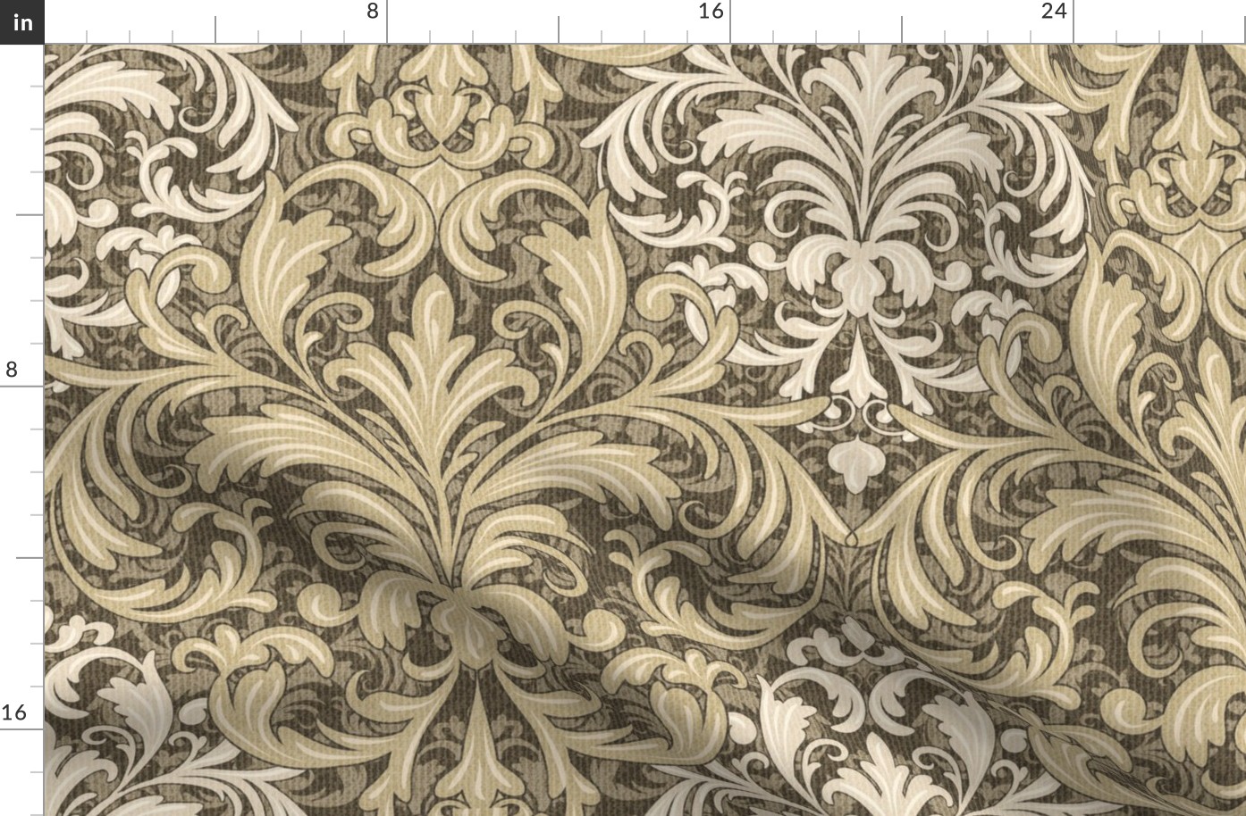 Rich Floral Damask Ocher (revisited)