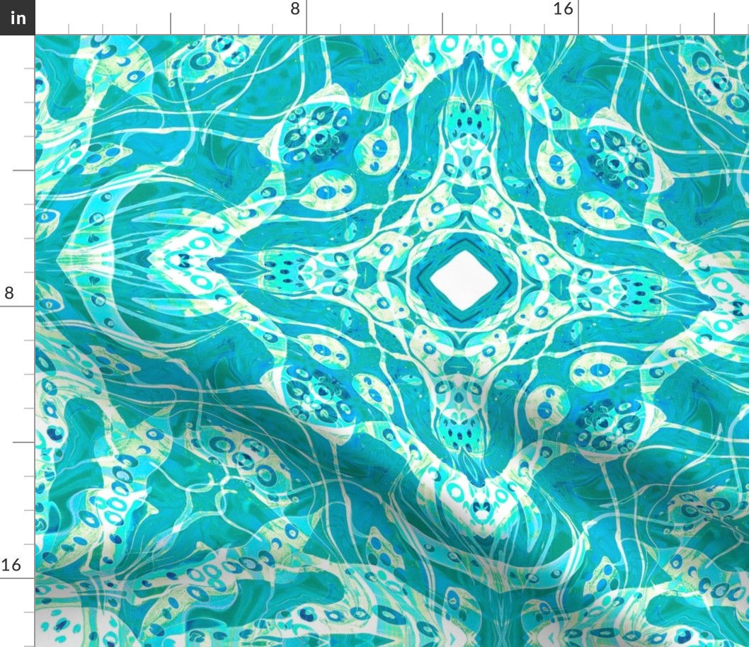 Turquoise  Arabic oriental kaleidoscope 2  large
