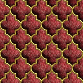 Luxe gold red 3D trellis