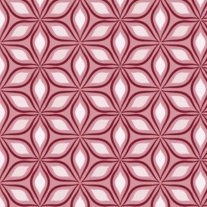 *Metallic* Mid-Mod Petal Geometric in Burgundy Multi - Coordinate - Optimized for Metallic Wallpaper