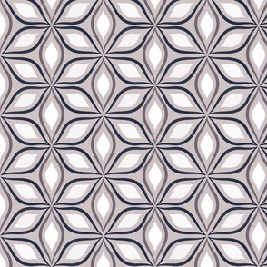 *Metallic* Mid-Mod Petal Geometric in Violet Multi - Optimized for Metallic Wallpaper