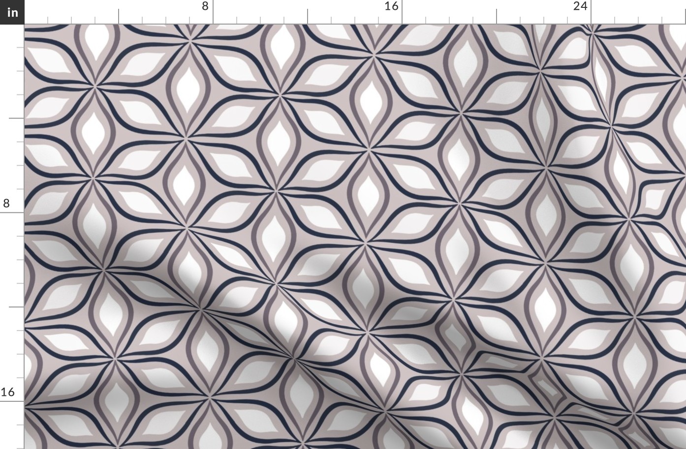 *Metallic* Mid-Mod Petal Geometric in Violet Multi - Optimized for Metallic Wallpaper