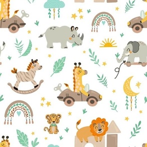 out on safari - boho baby nursery - white 