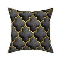 Luxe gold gray-black 3D trellis