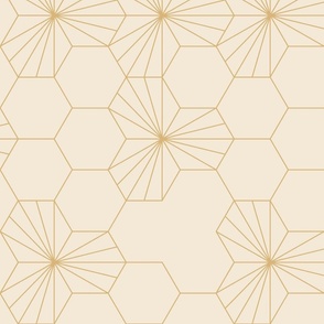 (L) Geometric flowers in a honeycomb - light honey