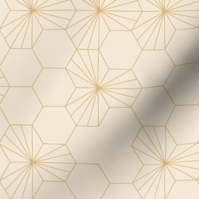 (M) Geometric flowers in a honeycomb - light honey