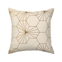 (L) Geometric flowers in a honeycomb - light honey and gradient colors