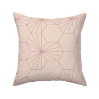 (L) Geometric flowers in a honeycomb -  pink blush 