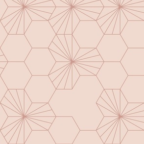 (L) Geometric flowers in a honeycomb -  pink blush 