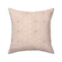 (M) Geometric flowers in a honeycomb -  pink blush 
