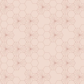 (M) Geometric flowers in a honeycomb -  pink blush 