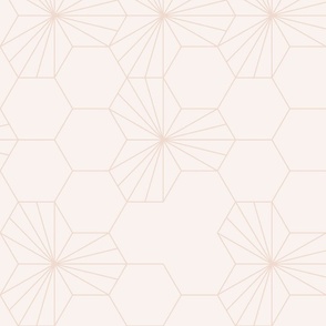 (L) Geometric flowers in a honeycomb -  light pink blush 