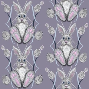 Easter Bunny Rabbit In Classic Purple/Grey