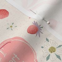 M - Treat Yourself Cupcake, Strawberries, Ribbons & Flowers - girly pinks