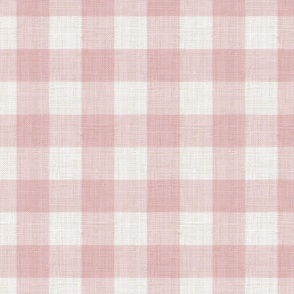 Distressed Woven Pastel Dusty Pink Large Checkered Buffalo Plaid Giant Gingham Nursery Boys Country Ivory