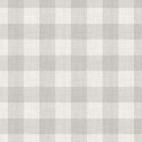 Distressed Woven Soft Pastel Gray Large Checkered Buffalo Plaid Giant Gingham Nursery Boys Country Ivory 