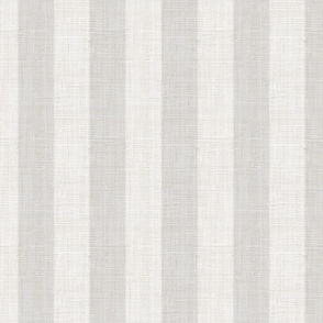 Distressed Woven Soft Pastel GrayLarge Vertical Stripes Nursery Boys Country Cottage Linen Giant Ivory