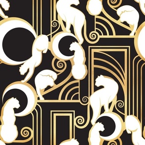 Normal scale // Deco Gatsby Panthers // black and gold