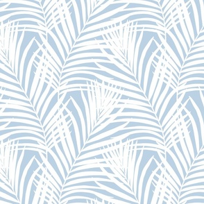 Coastal Palm Leaves - Air Blue 1
