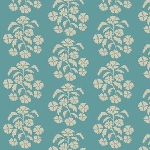 French Floral, Pastime Blue and Oatmeal