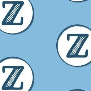 Z Blue Monogram Capital Letter Z