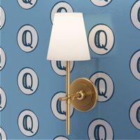 Q Blue Monogram Capital Letter Q