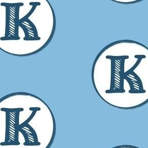 K Blue Monogram Capital Letter