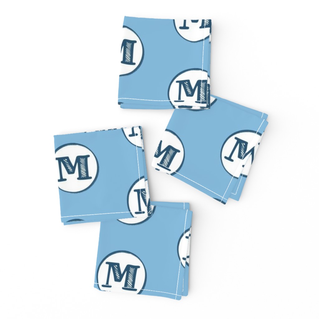 M Blue Monogram Capital Letter