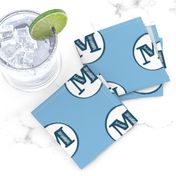 M Blue Monogram Capital Letter
