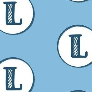 L Blue Monogram Capital Letter