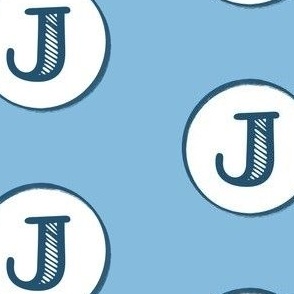 J Blue Monogram Capital Letter