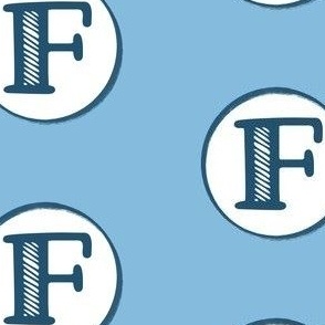 F Blue Monogram Capital Letter