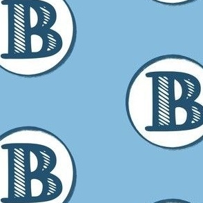B Blue Monogram Capital Letter
