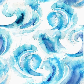 Waves watercolor Medium