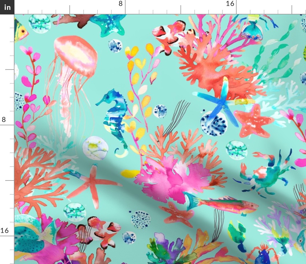 Sea creatures Tropical Blue