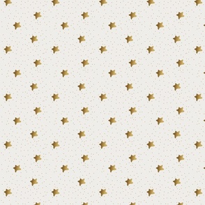 golden stars on cream _coordinating pattern_small scale
