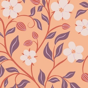 [JUMBO] Scarlet Pimpernel Spring English Florals and Buds - Peach Fuzz #P250061a3