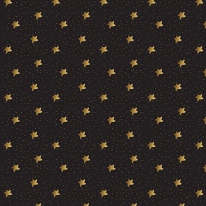 golden stars on dark backgrpind _coordinating pattern_small scale