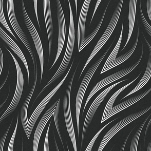 *Metallic* Gossamer Feathered Waves on Black Suede - Optimized for Metallic Wallpaper