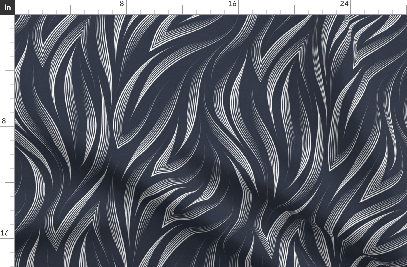 *Metallic* Gossamer Feathered Waves on Prussian Blue Suede - Coordinate - Optimized for Metallic Wallpaper