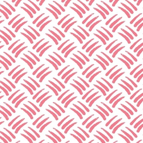Basket weave simple white and bright pink