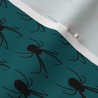 spiders on blue