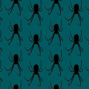 spiders on blue