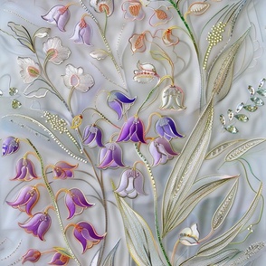 Lily of the Valley Flowers ~ Intricate Silver Embroidered Blooms & Blossoms