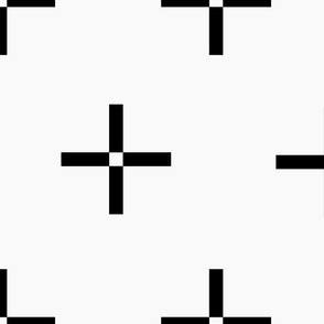 jumbo // Classic Plus Signs Geometric Black and White Crosses // 24"