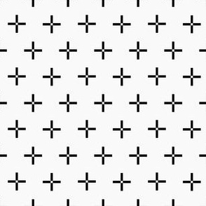 micro mini // Classic Plus Signs Geometric Black and White Crosses // 2"
