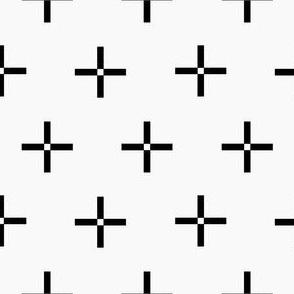mini // Classic Plus Signs Geometric Black and White Crosses // 4"