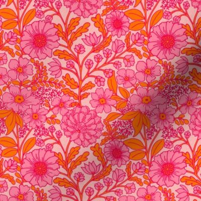 S size Flower surface pattern design in a pink and orange color