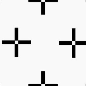 medium // Classic Plus Signs Geometric Black and White Crosses // 8"